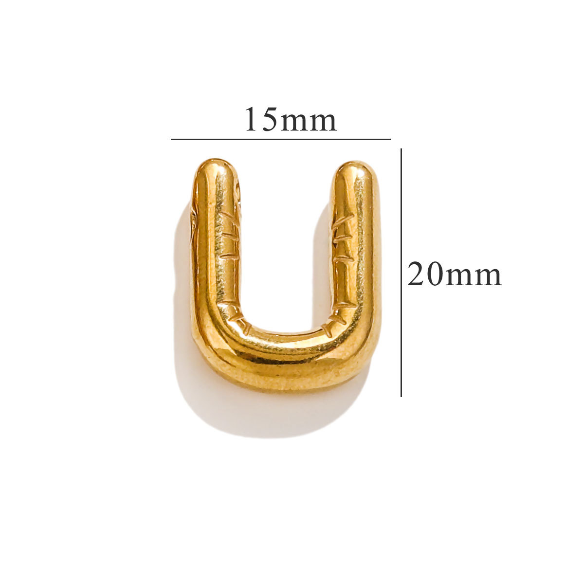 Gold color / 1 Piece Classic Simple Style Letter U Shape Stainless Steel  Gold Color Women's Pendant Picture21